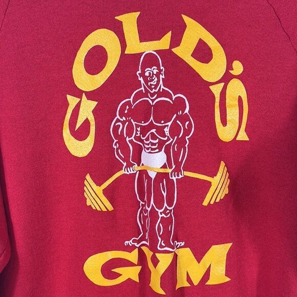 💪🏋️‍♀️True Vintage 70-80’s GOLD’S GYM Crewneck Sweatshirt Sz Small (Lg Tag) EC - Picture 3 of 9